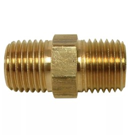 Everbilt LFA-833 1/2 inch x Close MIP Brass Hex Pipe Male Nipple Fitting Adapter
