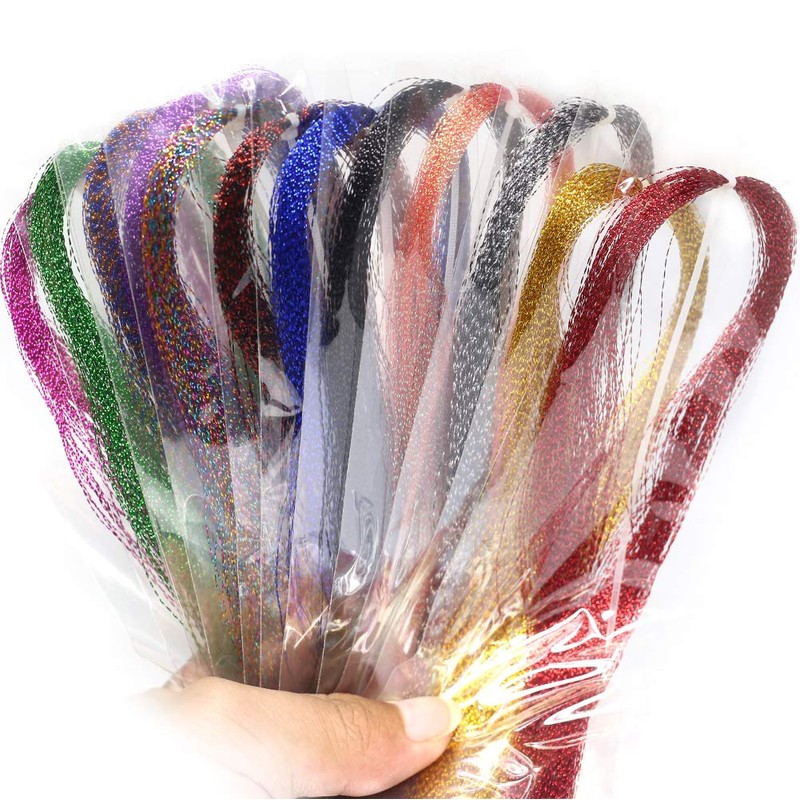 YZD Colorful Crystal Flash Fly Fishing Line 12 Packs Fly