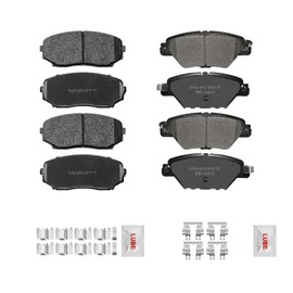 Fraxle Front and Rear Ceramic Brake Pads Set with Hardware For 2016 2017 2018 2019 2020 2021 2022 2023 MAZDA CX-9