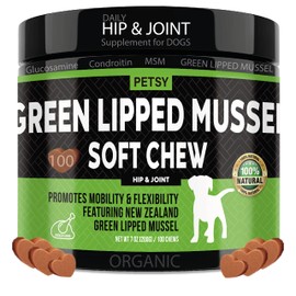 Green Lipped Mussel for dogs ALL in ONE Joint Care Supplements Hip & Joint aid 100 Tasty DAILY Chews Glucosmine Chondoitin MSM Curcumin PUPPY- ADULT-SENIOR - Chicken Flavor joint supplements for dogs