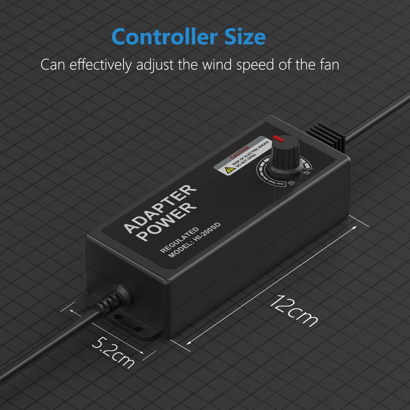 Hon&Guan 8 Inch Inline Booster Duct Fan with Speed Controller