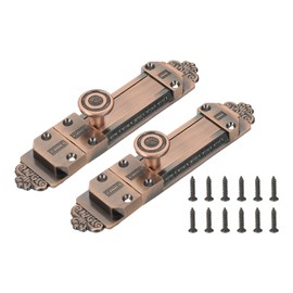 PATIKIL PATIKIL Barrel Bolt Latch, 2 Pack 5 Inch Slide Door Locks Zinc Alloy Gate Door Catch Bolt Latch for Bathroom Bedroom Barn Warehouse, Red Bronze