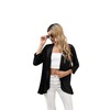 HIYIYEZI Women's Cropped Cardigan 3/4 Sleeve Oversized Summer Cardigan (2X-Large,Black)