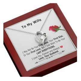 KINDPAW Valentine day gift for wife - I May Not Be Your First Date, Your First Kiss, or Your First Love Heart Pendent valentine’s day gift ideas for wife