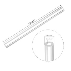MECCANIXITY Acrylic Pipe Clear Rigid Round Tube 6mm(1/4 inch) ID 15mm OD 6" for Lamps and Lanterns, Water Cooling System