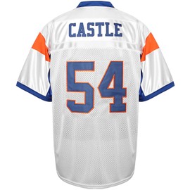 Blue Mountain State 54 Thad Castle Football Jersey Blue White (Medium, White)