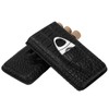 Cigar Case Portable Black Large Capacity PU Leather Caiman Pattern