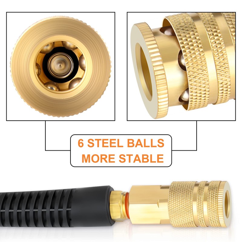 GASHER 1/4" x 50FT Polyurethane Recoil Air Hose with Bend
