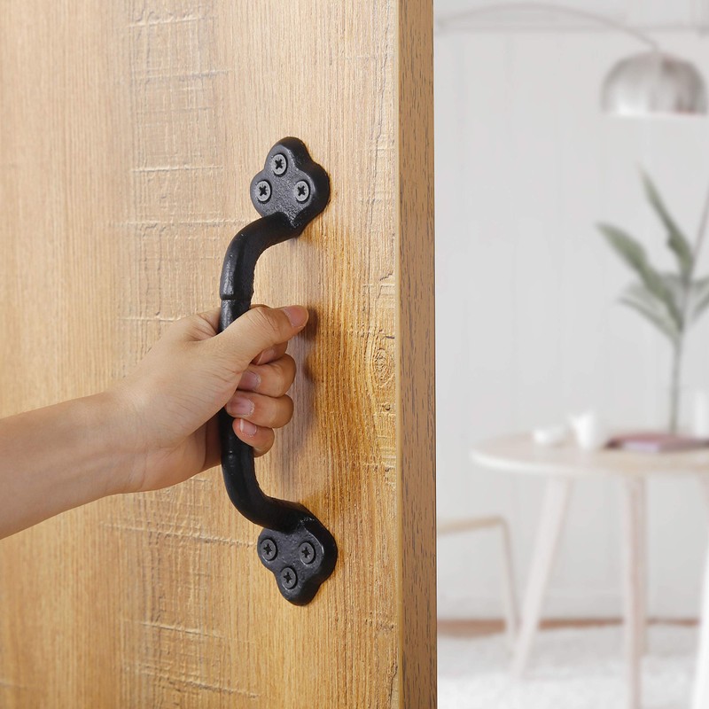 WEBI Rustic Gate Handle,9 Inch Cast Iron Barn Door Handle,Metal