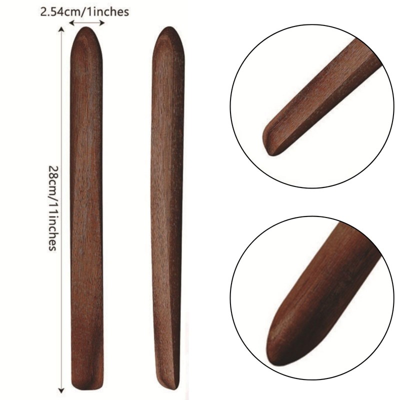 Sucrain 2 PCS 11 Inch Wooden Bread Spurtle,Sourdough Stirring Stick