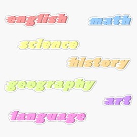 Magnet Colourful School Subject Folder Labels Magnetic Vinyl Sticker 5"