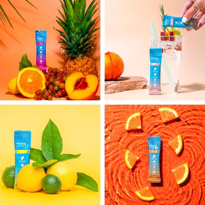 HydroMATE Electrolyte Powder Variety Pack Hydration Packets Low Sugar 30