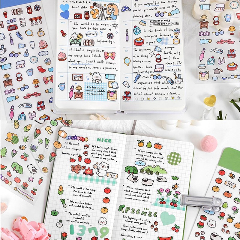 Lemsoda Diary Stickers, Set of 4, Cute, Stylish, Daily Accessories,