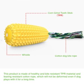 Carllg Carllg Dog Chew Toys for Aggressive Chewers, Indestructible Tough Durable Squeaky Interactive Dog Toys, Puppy Teeth Chew Corn Stick Toy for Small Meduium Large Breed