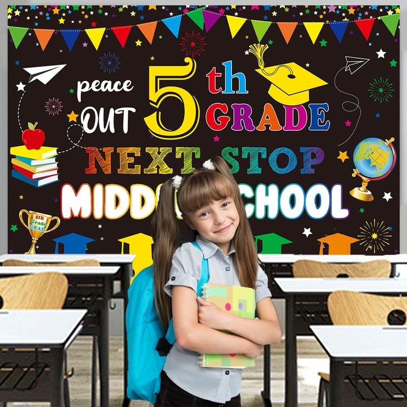 5th Grade 2025 Graduation Backdrop Next Stop Middle School Elementary