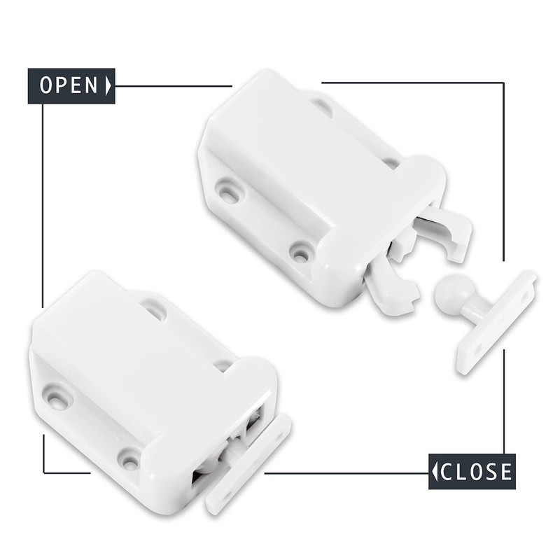 6Pcs Touch Release Catch with Screws,Push to Open Non-Magnetic Door