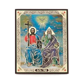 NKlaus The Holy Trinity Wooden Icon 10 x 12 cm Christian Orthodox 13914