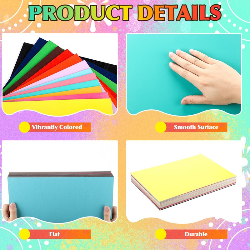 Geelin 18 Pcs 18 x 12 Inches Colored Plywood Sheets