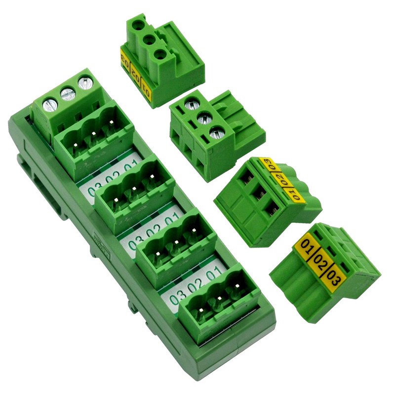 Slim DIN Rail Mount 10A/300V Pluggable Screw Terminal Block Distribution