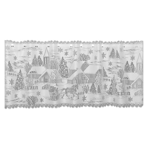 Heritage Lace White Sleigh Ride 60" X 20" 4-Way Mantle Scarf