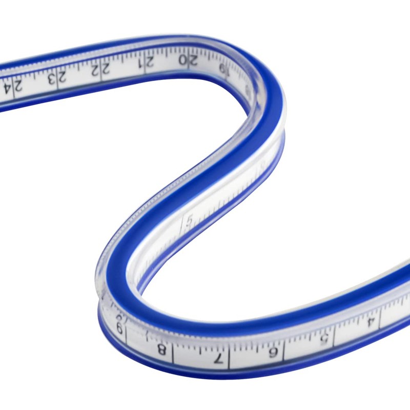 XINMEIWEN 20Inch Ruler Flexible Curve Template Double Side Ruler for