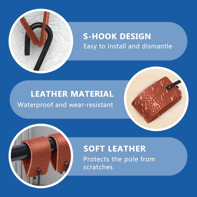 Drenky S Hooks with Leather Loop - Metal Hooks No