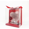 Mum Heart Shape Glass Plaque with Sentimental Message and Red