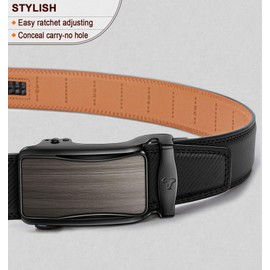 BULLIANT Men's Ratchet Belt Nontrimmable-Click Belt Adjustable for Men Gift Lightweight 1 3/8"(Black,38"-44"Waist Adjustable)