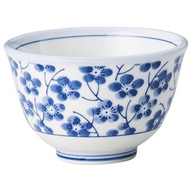 Yamashita Kogei 15027170 Porcelain Teacup Diameter 3.5 x 2.2 inches (9 x 5.5 cm) (180cc), Plum Sprinkling Anti-Sencha, Thick Mouth