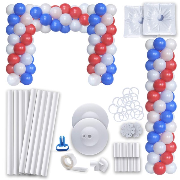 Prextex Balloon Column Assembly Kit - 5 Feet Tall Set of 2 Balloon Columns with Balloon Rings for Wedding, Birthday Party and Event Decorations