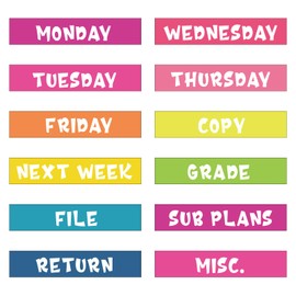 12 Pieces Rolling Storage Cart Labels 10 Drawer Rolling Storage Cart Label Colorful Classroom Decor for Teacher Office School Classroom Organization