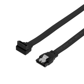Owtec OWL-SATA3SLT100-BK SATA 3 Cable, Supports 6 Gbps, Latches, Straight - Top Right Angle Connector 39.4 inches (100 cm), Black