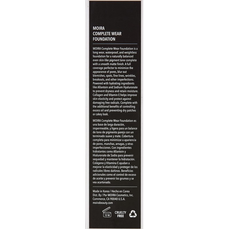 Bases de maquillaje Moira Complete Wear Foundations (CWF450)