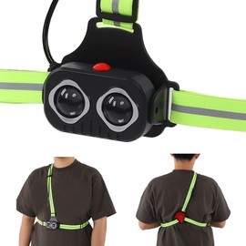 01 02 015 Luz para el Pecho para Correr de Noche, luz para el Pecho Resistente a la Intemperie, Ajustable, Recargable, portátil para Andar en Bicicleta, para Correr, para Acampar