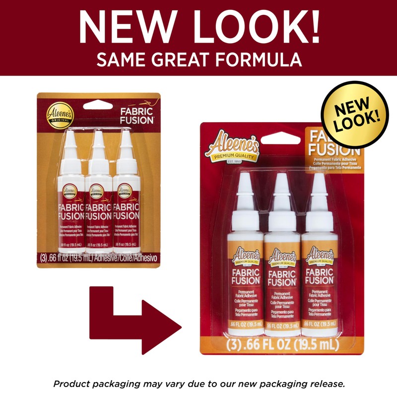 Aleene's Fabric Fusion Glue .66 oz 3-Pack, Nontoxic, Permanent and