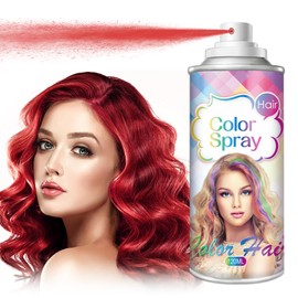 DAMUSI Red Hair Color Spray Temporary for Women,Quick-drying Red Hair Dye that Washes out in 1 Wash for Christmas Party,Crazy Hair Day,120ML (Red Hair Color)