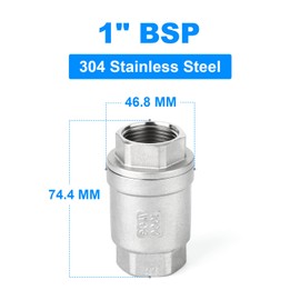 ERGAOBOY 1" BSP Female Thread x Female Thread, 304 Cast Check Valve, Backflow Prevention