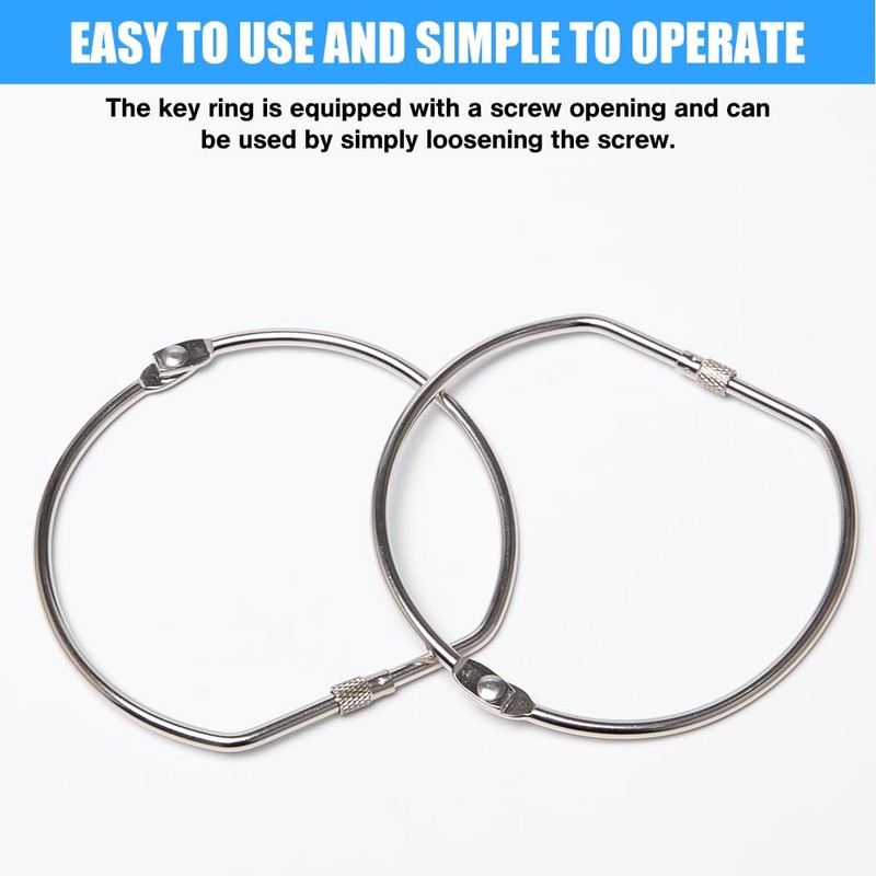 Neikafan Pack of 6 Key Rings Large Key Rings Metal