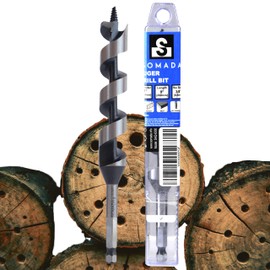 SOMADA 7/8-Inch x 8-Inch Auger Drill Bit for Wood, Hex Shank 3/8-Inch One Piece, Ship Auger Long Drill Bit for Soft and Hard Wood, Plastic, Drywall and Composite Materials