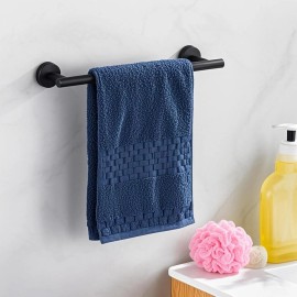 JUSTHERE 5Pcs Matte Black Bathroom Hardware Set, Towel Bar TP Holder Ring Hook Racks