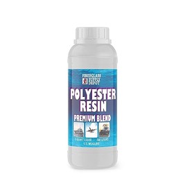 Premium Polyester Resin w/Hardener for Laminating Fiberglass mat, biaxle, Cloth (Quart)
