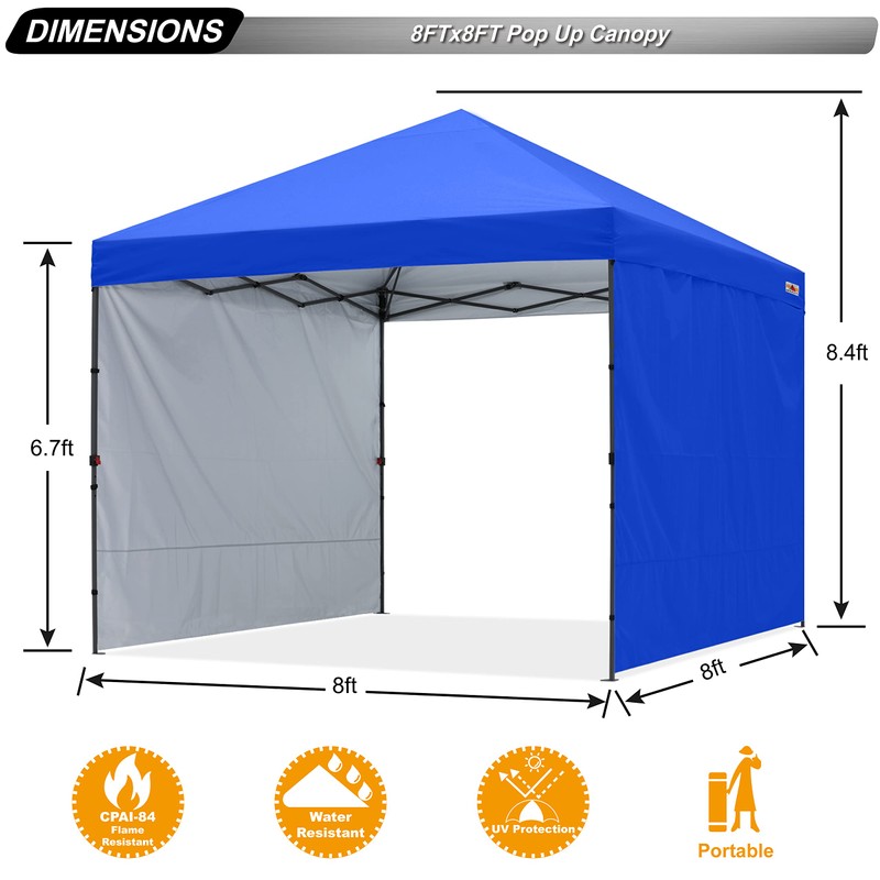 ABCCANOPY Easy Pop up Canopy Tent with 2 Sidewalls for