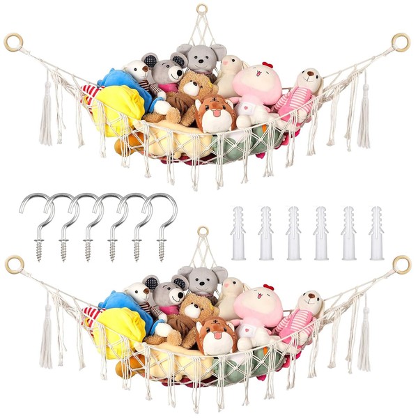 XSHAO® Pack of 2 Cuddly Toy Storage Net, Toy Hammock