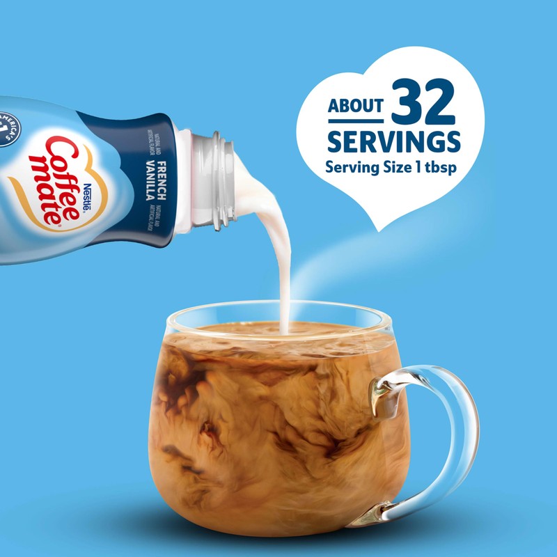 Coffee Mate French Vanilla Flavored Coffee Creamer, Shelf Stable, Non-Dairy,