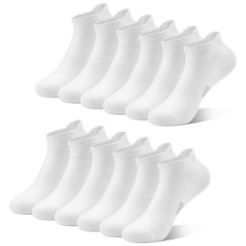SPTRAMLE Ankle Socks for Women, 6 Pairs Athletic Running Socks Cotton Low Cut Tennis Sports Tab Socks Size 9-11