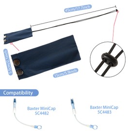 Secure Waterproof Dialysis Catheter Shower Cover for Baxter 5C4482 5C4483 Transfer Set | Lanyard PD Catheter Holder | Essential Peritoneal Dialysis Accessories for Men & Women | 2-Pack Blue