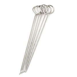 PZRT 12pcs Stainless Steel Roast Goose Needle Barbecue Skewers, BBQ Skewers, Shish Kebab Kabob Skewers Turkey Lacers for Trussing Turkey (6pcs 6 Inch + 6pcs 8 Inch)