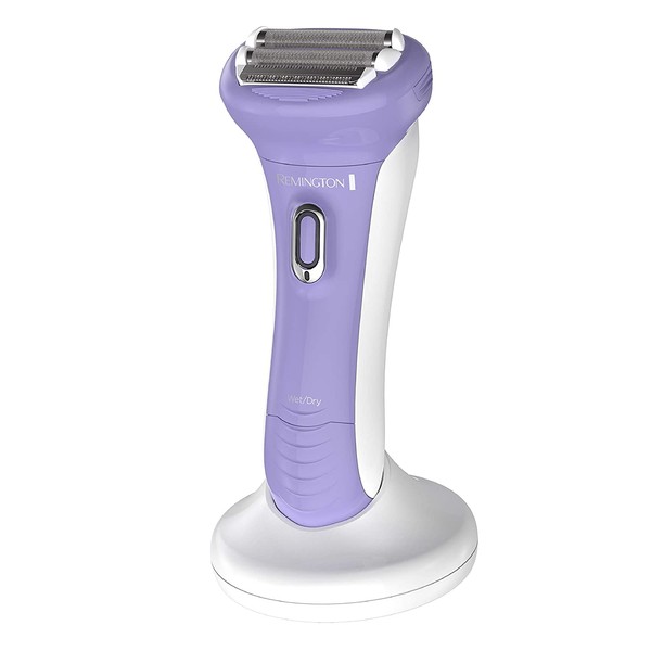 Remington WDF5030A Smooth & Silky Electric Shaver for Women, 4-Blade Smooth Glide Foil Shaver and Bikini Trimmer with Almond Oil Strip, Purple/White