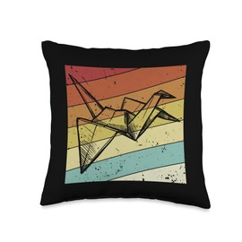 Best Easy Origami Crane Paper Gifts For Beginners Retro Folding Owl Paper Crane Master Origami Throw Pillow, 16x16, Multicolor