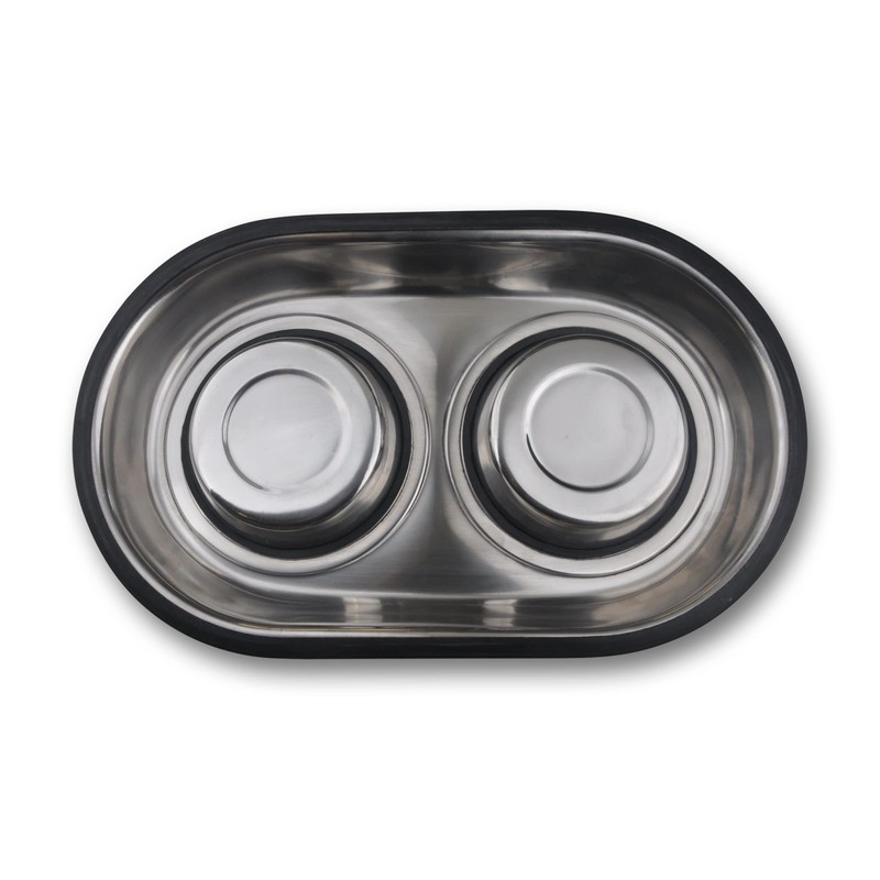 Van Ness Pets Stainless Steel Large Double Dish Dog Food
